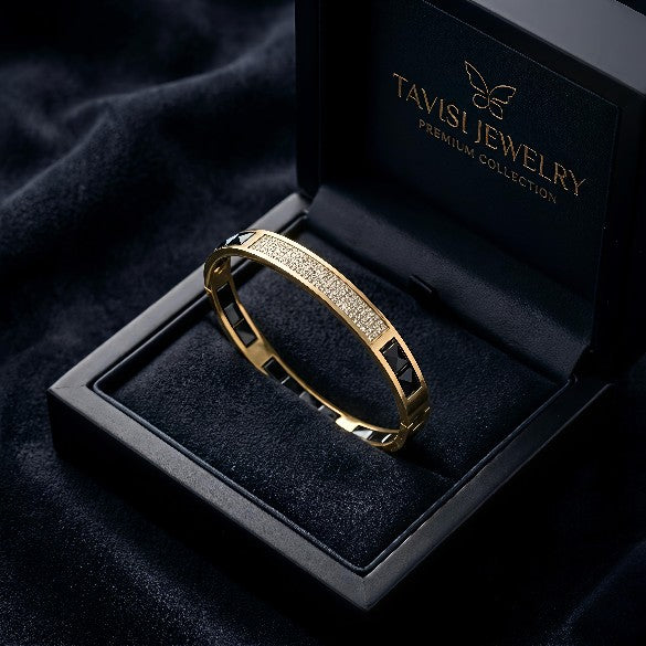 Tavisi luxury ceramic AD gold bracelet anti tarnish long lasting premium shine

