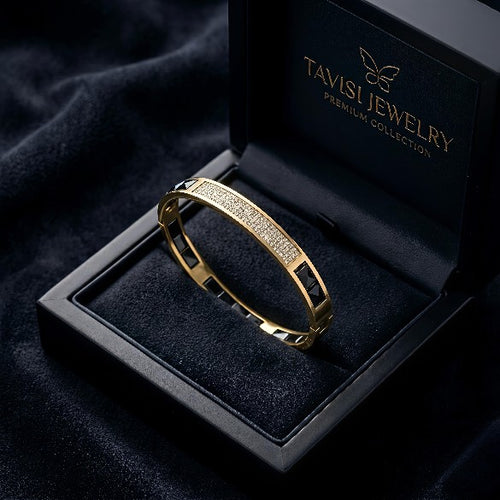Tavisi luxury ceramic AD gold bracelet anti tarnish long lasting premium shine
