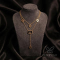 Tavisi midnight designer logo layered anti tarnish gold necklace for women