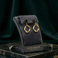 Tavisi Noir Halo Drop Earrings 22K gold plated anti tarnish earrings for women