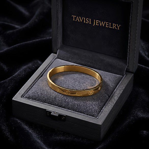 Tavisi Om engraved stainless steel kada size 2.6 with anti tarnish finish and long lasting shine
