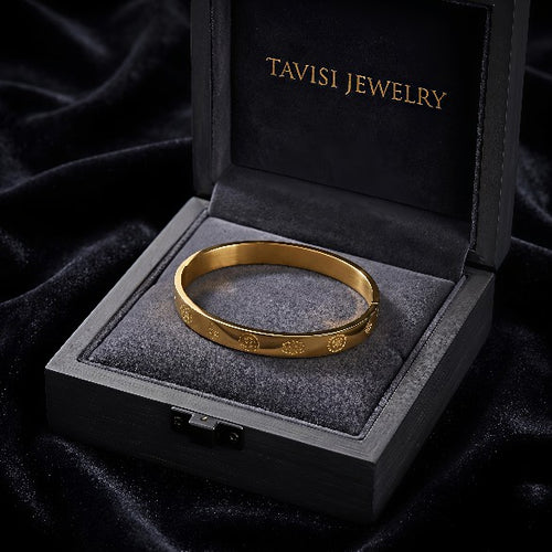 Tavisi Om engraved stainless steel kada size 2.6 with anti tarnish finish and long lasting shine
