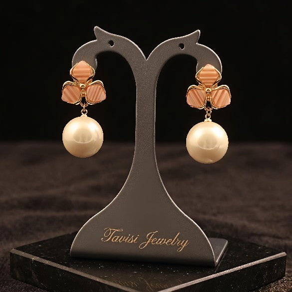 tavisi-peach-floral-pearl-drop-earrings-anti-tarnish-22k-gold