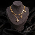 Tavisi pearl butterfly layered anti tarnish gold necklace for women