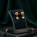 Tavisi rose twist pearl drop 22K gold plated alloy earrings for women