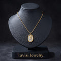 Tavisi Roselle Bloom Pendant Necklace crafted with Premium 316L Surgical Grade Stainless Steel featuring rose floral pendant and long lasting 18K gold plated finish