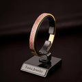 Tavisi Roselle Glow Bracelet with pink enamel 22K gold plated anti tarnish AD stone design