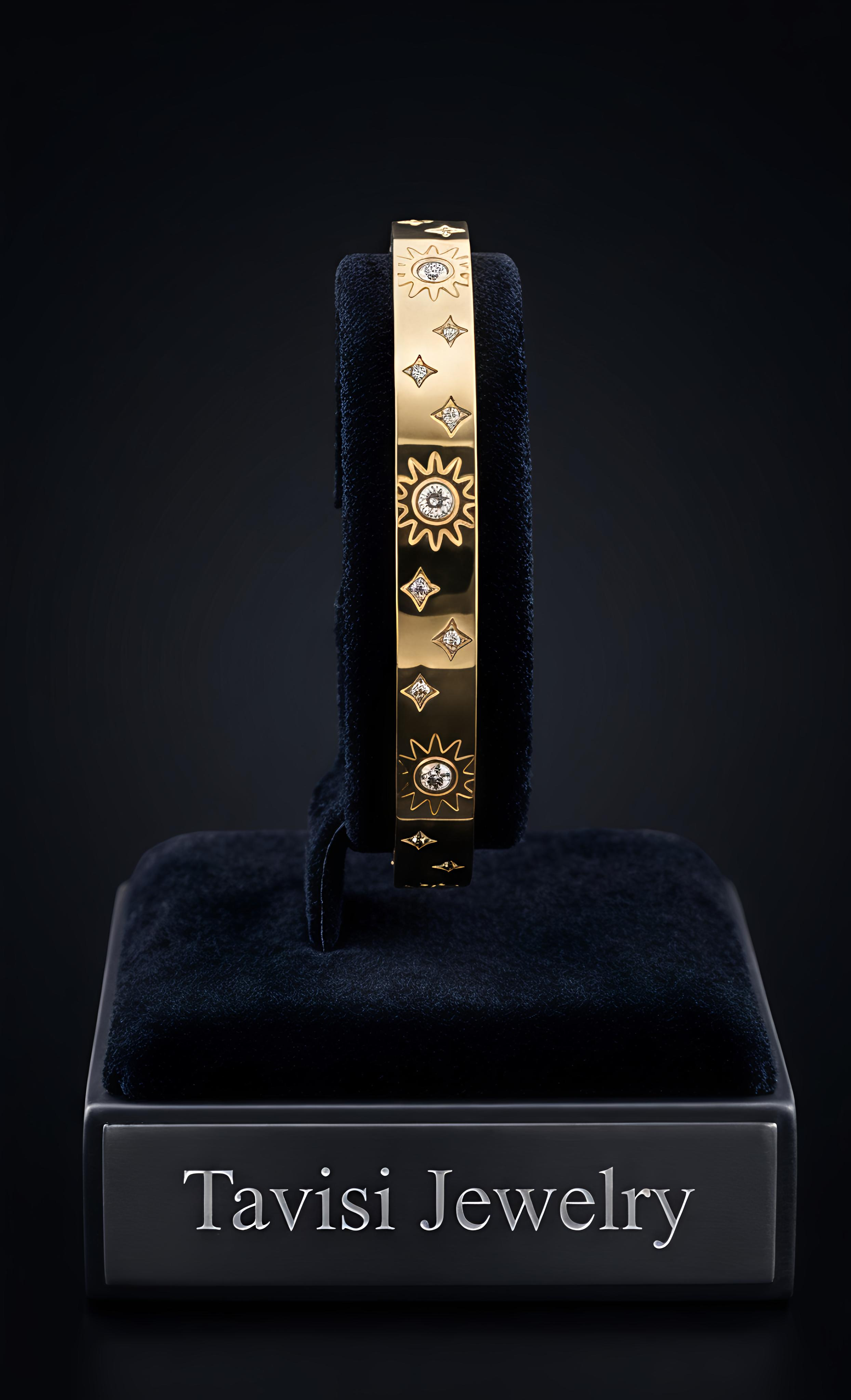 Tavisi Solara AD gold kada bracelet with 22K plating and anti tarnish long lasting finish