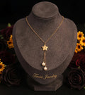 Tavisi Stella Pearl Glow Necklace 18K gold plated 316L surgical stainless steel anti tarnish jewellery with pearl drops