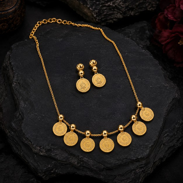 Tavisi traditional Lakshmi coin temple jewellery necklace set