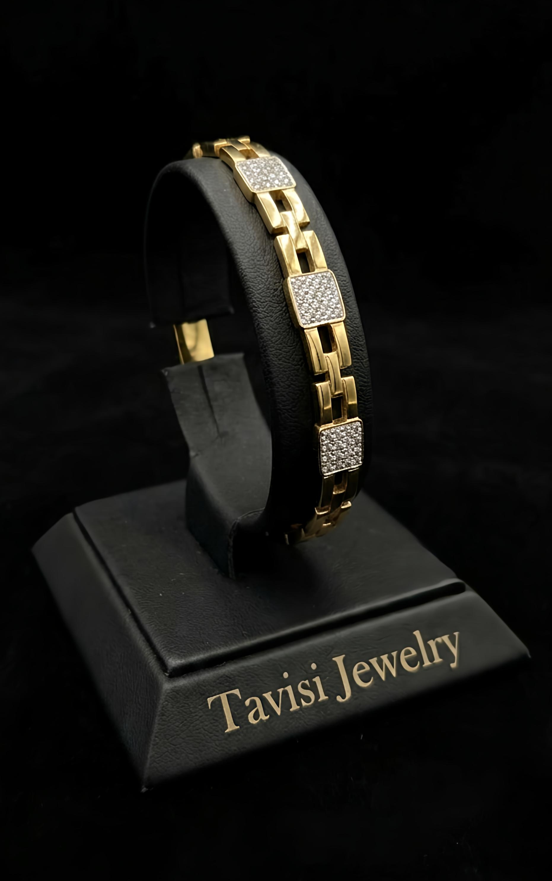 Tavisi Zayra Shine gold plated AD stone anti tarnish bracelet with long lasting shine