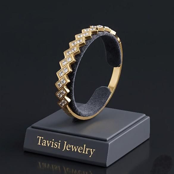 Tavisi Ziya Kundan AD Bracelet 316L stainless steel 22K gold plated anti tarnish jewellery