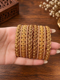 Temple Lakshmi Kasimalai premium jewellery bangle in antique gold finish