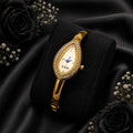Premium ZIDO AD stone gold plated stainless steel watch kada for women front view with long lasting shine